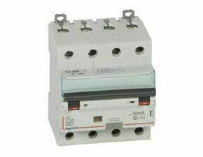 Chránič kombinovaný LEGRAND 411187 DX3 KOMB. 4P C20 30MA AC 6KA