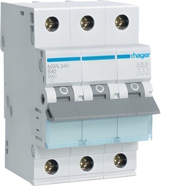Jistič třípolový HAGER MBN340 3 pól. 40A, char.B, 6 kA