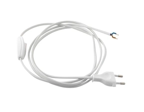 EL 1000265 Vypínač plastový + 2m flexi. kabelu LFM (2x0,75/120+80B) - bílý, 1pól.