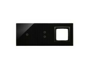 Kryt dot. ovl. SIMON DSTR3130/75, 2 ovl. Simon 54 Touch, 1 dotyk.+2 dotyk.+1 otvor, láv./černá met.