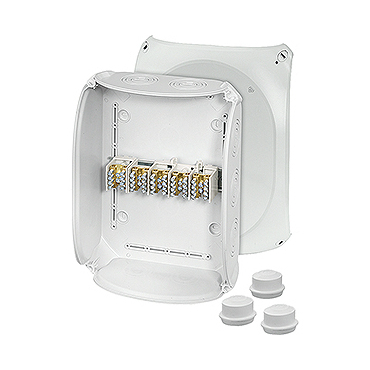 HEN DK 3525 S Krabcová rozvodka pro vnitřní a venkovní chráněné instalace IP 55/IP 66, se svorkovnic