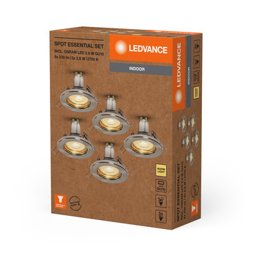 LED bodovka LEDVANCE SPOT ESSENTIAL SET 5X2.6W 827GU10BN