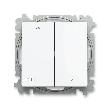 Ovládač žaluziový ABB Zoni 3559T-A88940 500, řazení 1/0+1/0, bílá, s krytem, IP44