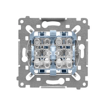 Přepínač křížový SIMON SW7/2L2M, 2 nás., s orient. LED podsv., ř.7So+7So, 10A/250V~, bezšr. sv.