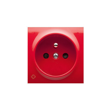 Kryt 1 násobné zásuvky SIMON DGZ1ZP/AB22, s uzemněním, se clonkami, červená antibakteriální