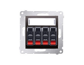 Zásuvka reproduktorová SIMON DGL34.01/48, 4 násobná s popisným polem, antracitová metalizovaná