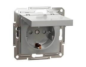 SCHN EPH3100161 Asfora - Zásuvka SCHUKO 250V 16A, clonky, IP44, alu