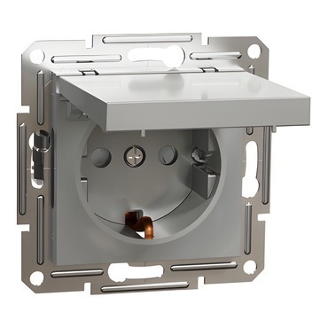 SCHN EPH3100161 Asfora - Zásuvka SCHUKO 250V 16A, clonky, IP44, alu
