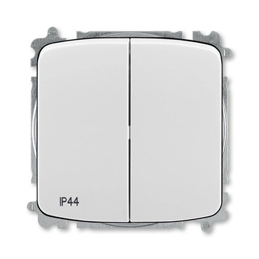 Přepínač střídavý dvojitý ABB Tango 3559A-A52940 S, řazení 6+6, šedá, IP44, s krytem