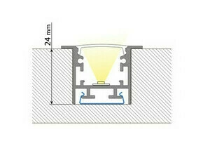 Profil vestavný MC LED VF černý 35x25mm, včetně mléčného difuzoru, 1m