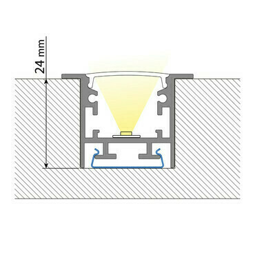 Profil vestavný MC LED VF černý 35x25mm, včetně mléčného difuzoru, 2m