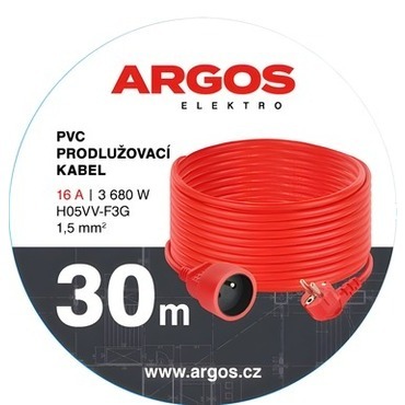 ARGOS  PRODLUŽOVACÍ KABEL 1Z 30M 1,5MM