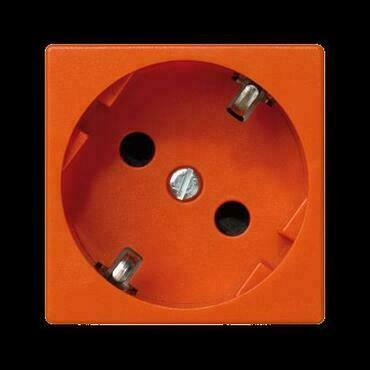 Zásuvka K45 SIMON K11/7, 1 nás., Schuko, natoč. dutina, 16A/250V~, bezšr. sv., oranžová