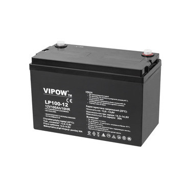 Baterie olověná VIPOW BAT0225, 12V, 100Ah