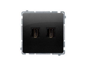 SIMON BMGHDMI2.01/49 zásuvka dvojnásobná HDMI, (strojek s krytem) černá matná