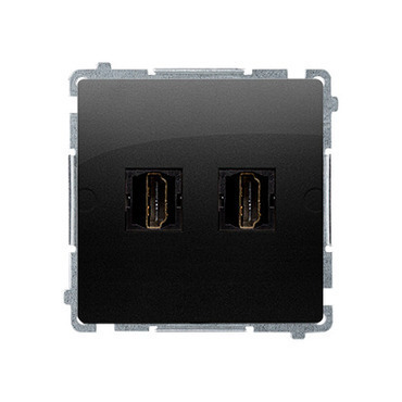 SIMON BMGHDMI2.01/49 zásuvka dvojnásobná HDMI, (strojek s krytem) černá matná