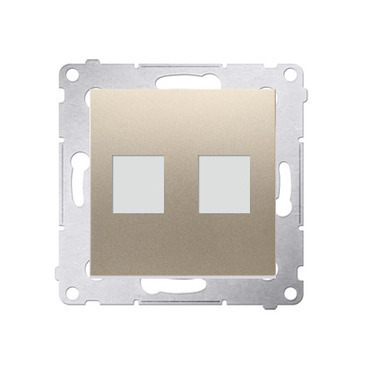 Kryt SIMON DKP2.01/44, telefonní a datové 2 násobné zásuvky Keystone, plochý, zlatá metalizovaná