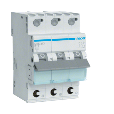 HAG MBS313 Jistič 3 pól. 13A, char.B, 6 kA, bezšroubové svorky