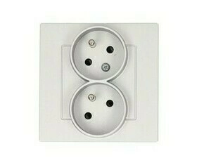 SIMON TGZ2TS/143 Zásuvka silová 2 násobná typ E, s uzemněním, pootočená, 16 A/250 V~ šroub