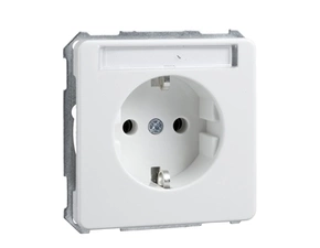 SCHN 205014 ELSO - zásuvka SCHUKO s popisovým polem, 250V, 16A, čistě bílá