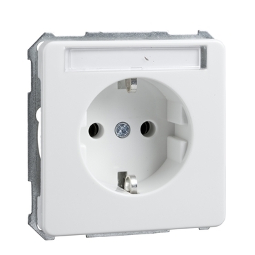 SCHN 205014 ELSO - zásuvka SCHUKO s popisovým polem, 250V, 16A, čistě bílá