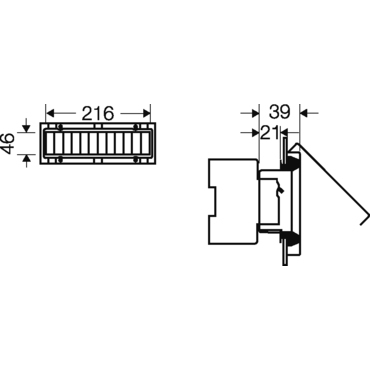 HEN MI BS 12 Kryt jističů do okénka Mi KL 12  (pro 12 modulů)