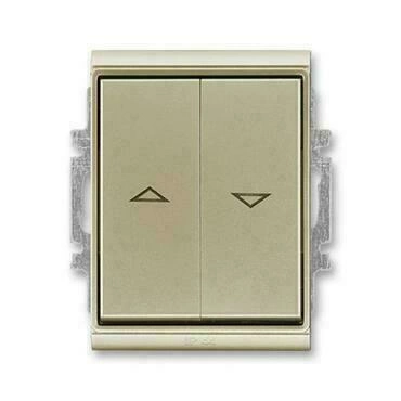 Ovládač žaluziový ABB Element 3558E-A88943 33, řazení 1/0+1/0 s blokováním, šampaňská, IP44,s krytem