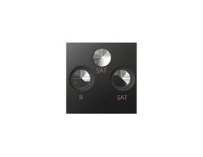 Kryt pro zásuvku anténní SIMON 82 82038-38, R+TV+SAT+SAT, grafitová