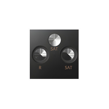 Kryt pro zásuvku anténní SIMON 82 82038-38, R+TV+SAT+SAT, grafitová