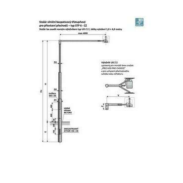 UD Z 2 2500 výložník rovný, pro přisvícení přechodů