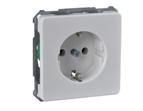 SCHN 205054 ELSO - zásuvka SCHUKO bez rozpěrek, 250V, 16A, čistě bílá