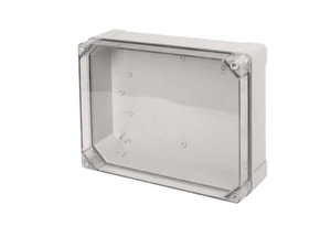 FAM Krabice SolidBOX 68251 IP65, 340x270x106mm, průhledné víko, hladké boky