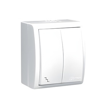 Přepínač střídavý SIMON AQUARIUS AQW6/2L/11, 2 nás., IP54, podsv., ř.6So+6So, 10A/250V~, šr. sv., b