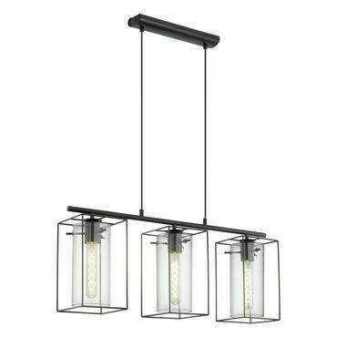 Svítidlo závěsné EGLO HL 3 SCHWARZ SW-TRANSPARENT LONCINO