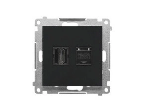 SIMON TGHRJ45.01/149 Zásuvka HDMI + datová RJ45 kat. 6 (přístroj s krytem) bílá