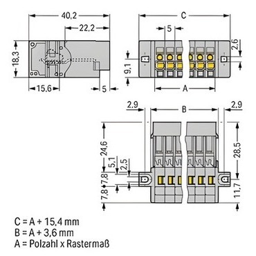 WAGO 769-602/002-000 1vodičový konektor s pájecími piny