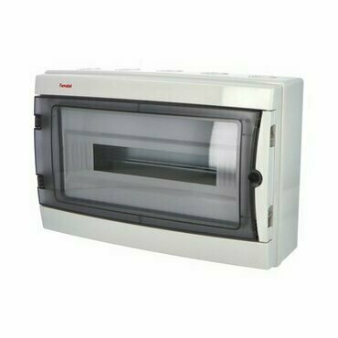 FAM 39181 Rozvodnice Acqua 3918-TTB IP65, 18mod., na omítku, průhl. dveře, 274x426x131mm