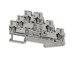 SCHN NSYTRR26T Pružinová svorka 3patra, 6 body, 2,5mm2 šedá (obj. mn. 50ks)