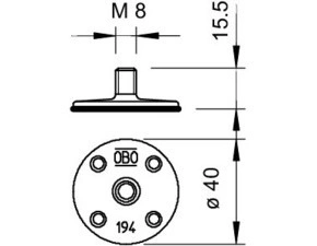 194 K Nalepovací patka