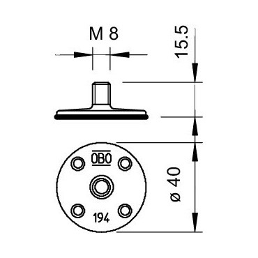194 K Nalepovací patka