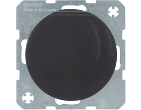 HAG 47512045 Zásuvka, SCHUKO, 16 A, 250 V~ s víčkem, bezšroub. svorky, Berker R.1/R.3, černá, lesk