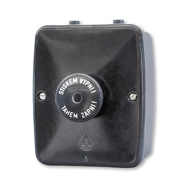 Spínač trojpólový ABB 35303-71, řazení 3, černá, IP43, nástěnný, stiskací, 16 A, 400 V