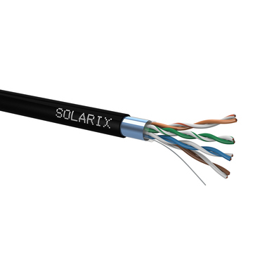 Kabel datový SOLARIX SXKD-5E-FTP-PE, CAT5E, FTP, PE, Fca, 100 m, venkovní, černá