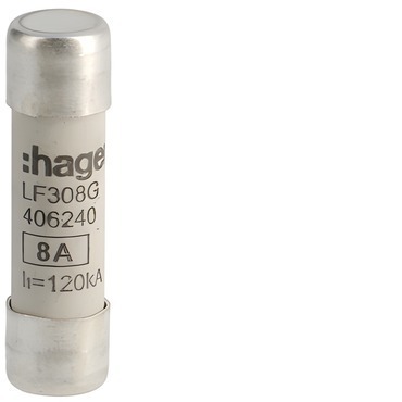 HAG LF308G Pojistka válcová, velikost 10x38, 8A gG, 500V AC