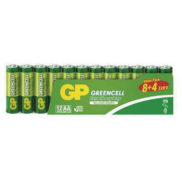 Baterie zinková GP GREENCELL B1220F AA (R6), 8+4SH