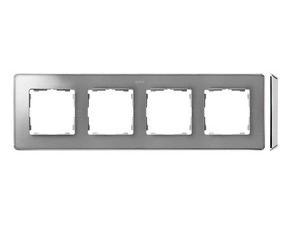 SIMON 82 Detail 8201640-093 rámeček 4 - násobný Detail SELECT-kov, hliník / základna chróm