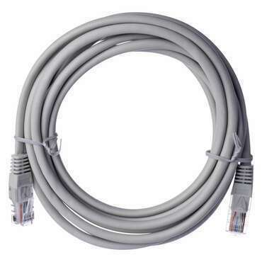 Patch kabel EMOS S9124, CAT5E, UTP, PVC, 3m, šedý