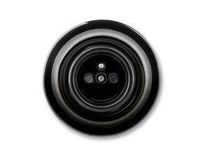 Zásuvka jednonásobná ABB Decento 6619K-C06347 N, černá-porcelán, (typ 6619)