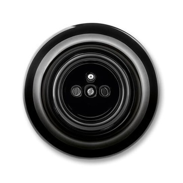 Zásuvka jednonásobná ABB Decento 6619K-C06347 N, černá-porcelán, (typ 6619)