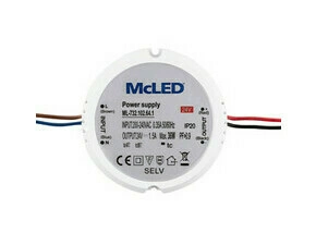 LED driver napěťový MC LED 36W, DC 24V/1,5A, IP20, do elektroinstalační krabice